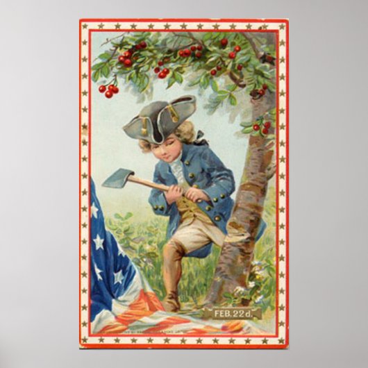 George Washington Cherry Tree Vintage Poster (Voorkant)