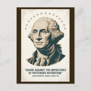 George Washington citaat Amerikaanse president kun Briefkaart
