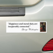 George Washington citeert "Geluk en moraal..." Bumpersticker (Op auto)