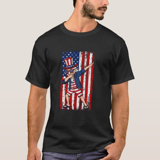 George Washington Dabbing Grappige 4 juli Mannen B T-shirt (Voorkant)