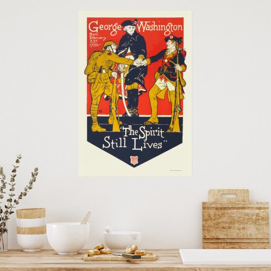 George Washington "De geest leeft nog steeds" Poster (Keuken)