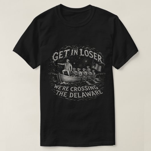 George Washington Delaware Meme Parodie Kunst T-shirt (Design voorkant)