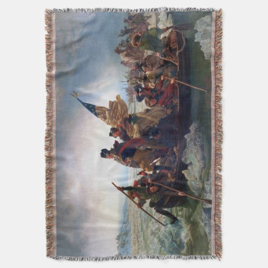 George Washington die de Delaware passeert Deken (Voorkant Verticaal)