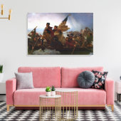 George Washington die de rivier de Delaware overst Canvas Afdruk (Insitu (Woonkamer))