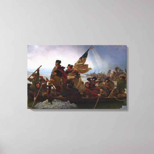 George Washington die de rivier de Delaware overst Canvas Afdruk (Voorkant)