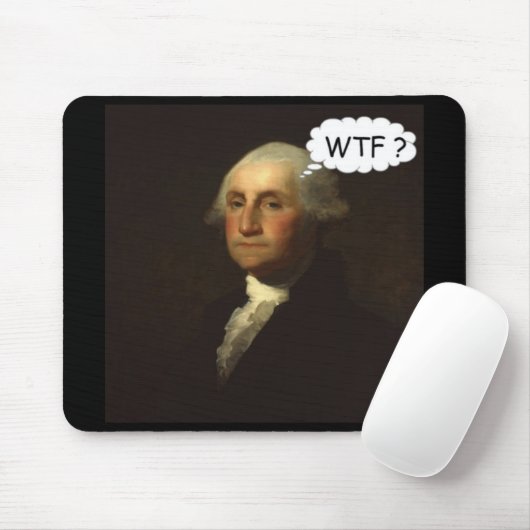 George Washington die ronddraait in zijn Grijze Fu Muismat (Met muis)