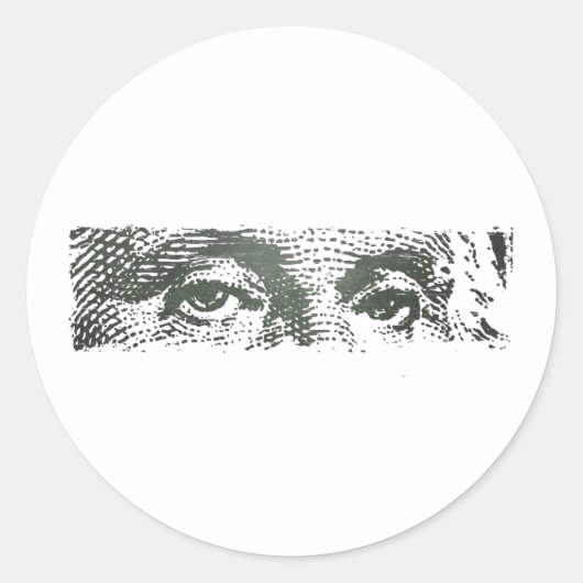 George Washington Dollar Bill Cash Money Ronde Sticker (Voorkant)