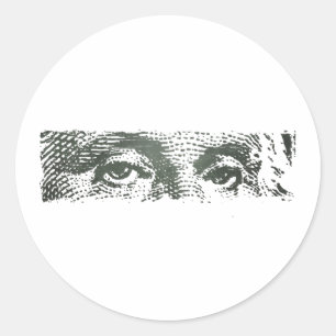 George Washington Dollar Bill Cash Money Ronde Sticker