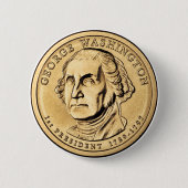 George Washington Dollar Ronde Button 5,7 Cm (Voorkant)