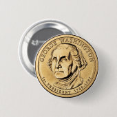 George Washington Dollar Ronde Button 5,7 Cm (Voorkant /achterkant)