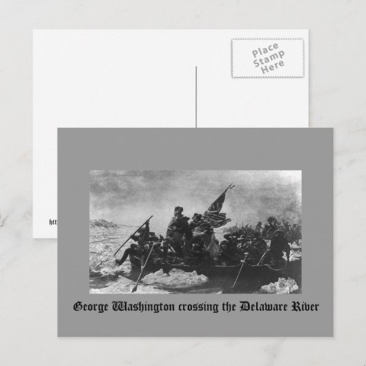 George Washington door de Delaware Briefkaart (Voorkant / Achterkant)