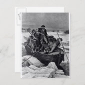 George Washington door de Delaware Briefkaart (Voorkant / Achterkant)