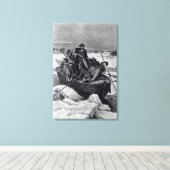 George Washington door de Delaware Canvas Afdruk (Insitu (Houten vloer))