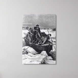 George Washington door de Delaware Canvas Afdruk