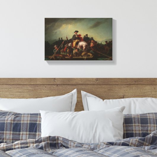George Washington door de Delaware Canvas Afdruk (Insitu (Slaapkamer))