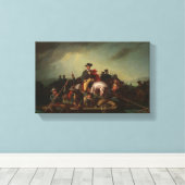 George Washington door de Delaware Canvas Afdruk (Insitu (Houten vloer))