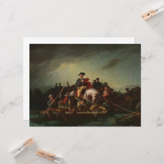 George Washington door de Delaware Kaart (Voorkant / Achterkant in situ)