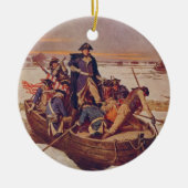 George Washington door de Delaware Keramisch Ornament (Voorkant)