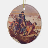 George Washington door de Delaware Keramisch Ornament (Links)