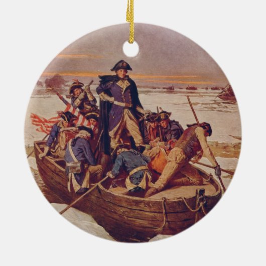 George Washington door de Delaware Keramisch Ornament (Achterkant)