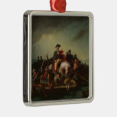 George Washington door de Delaware Metalen Ornament (Rechts)