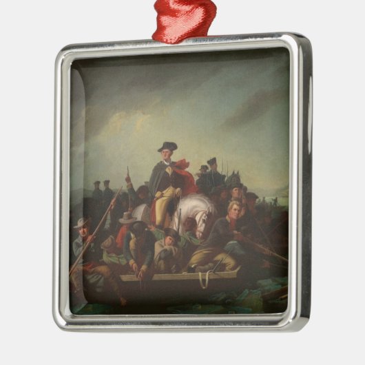 George Washington door de Delaware Metalen Ornament (Links)