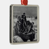 George Washington door de Delaware Metalen Ornament (Rechts)