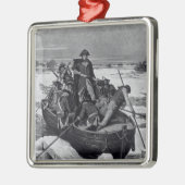 George Washington door de Delaware Metalen Ornament (Links)