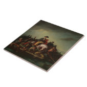 George Washington door de Delaware Tegeltje (Zijkant)