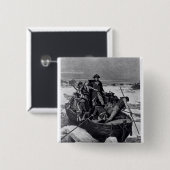 George Washington door de Delaware Vierkante Button 5,1 Cm (Voorkant /achterkant)