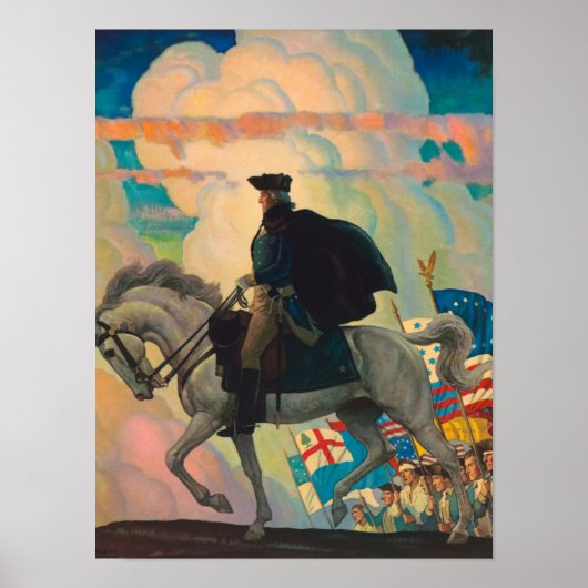 George Washington door Newell Convers Wyeth Poster (Voorkant)