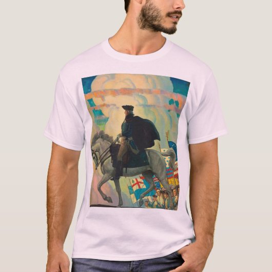 George Washington door Newell Convers Wyeth T-shirt (Voorkant)