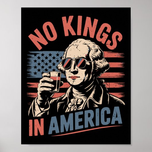George Washington Drink grappige no kings amerika Poster (Voorkant)