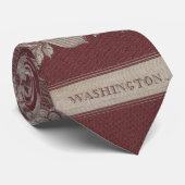 George Washington Eagle Stars Stripes USA Portret Stropdas (Opgerold)