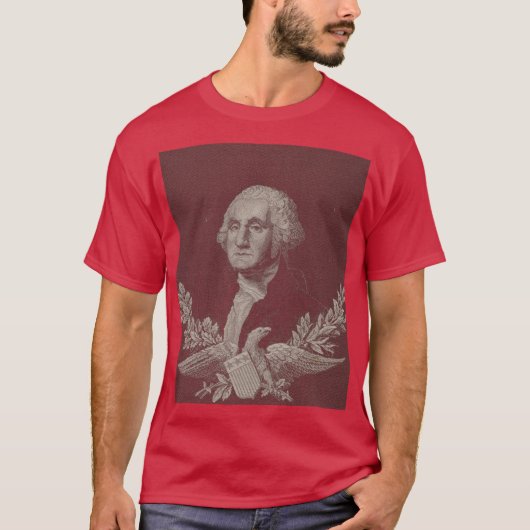 George Washington Eagle Stars Stripes USA Portret T-shirt (Voorkant)