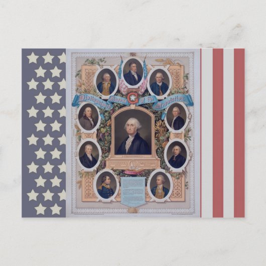 George Washington en de Masons van de Revolutie Briefkaart (Voorkant)