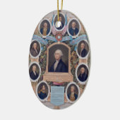 George Washington en de Masons van de Revolutie Keramisch Ornament (Links)