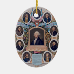 George Washington en de Masons van de Revolutie Keramisch Ornament