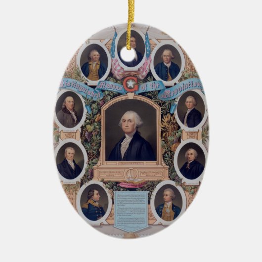 George Washington en de Masons van de Revolutie Keramisch Ornament (Voorkant)