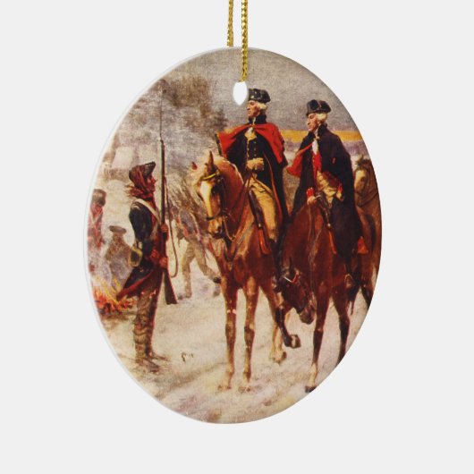 George Washington en Lafayette in Valley Forge Keramisch Ornament (Rechts)