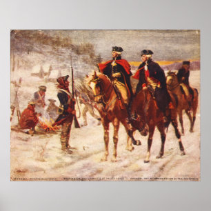 George Washington en Lafayette in Valley Forge Poster