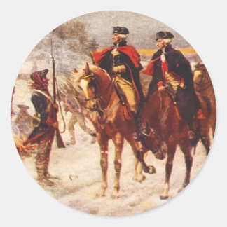 George Washington en Lafayette in Valley Forge Ronde Sticker