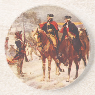 George Washington en Lafayette in Valley Forge Zandsteen Onderzetter