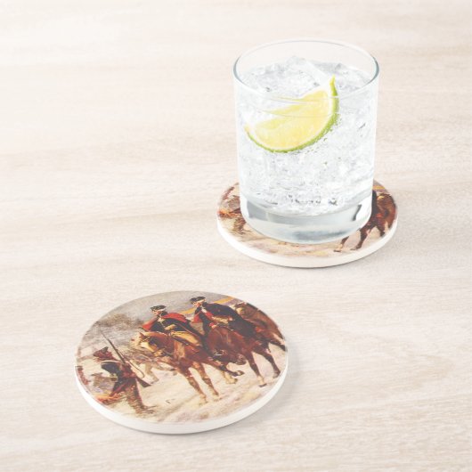 George Washington en Lafayette in Valley Forge Zandsteen Onderzetter (Zijkant)