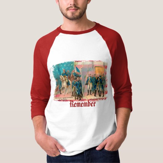 George Washington en Troops Mannen Shirt (Voorkant)