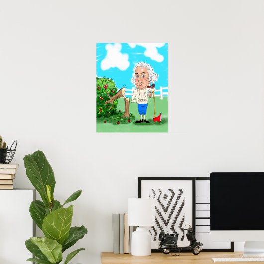 George Washington en zijn Cherry Tree Poster (Thuiskantoor)
