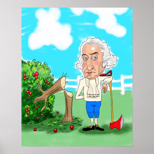 George Washington en zijn Cherry Tree Poster (Voorkant)
