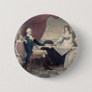 George Washington en zijn familie knop Ronde Button 5,7 Cm