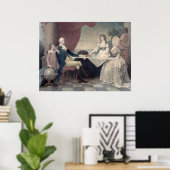 George Washington en zijn familie poster / print (Thuiskantoor)