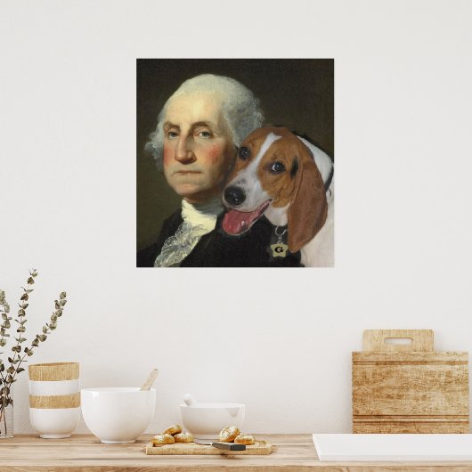George Washington en zijn Foxhound Poster (Keuken)